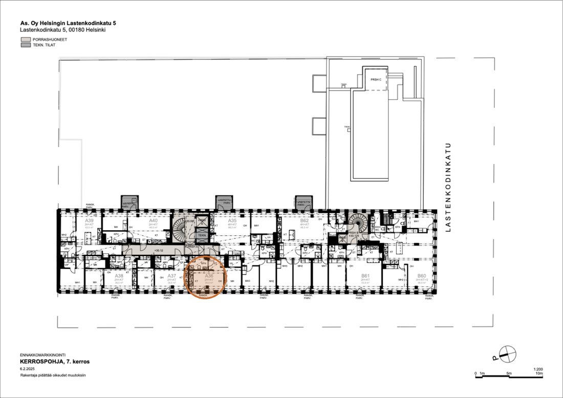 Asunnon A36 sijainti kerrospohjassa