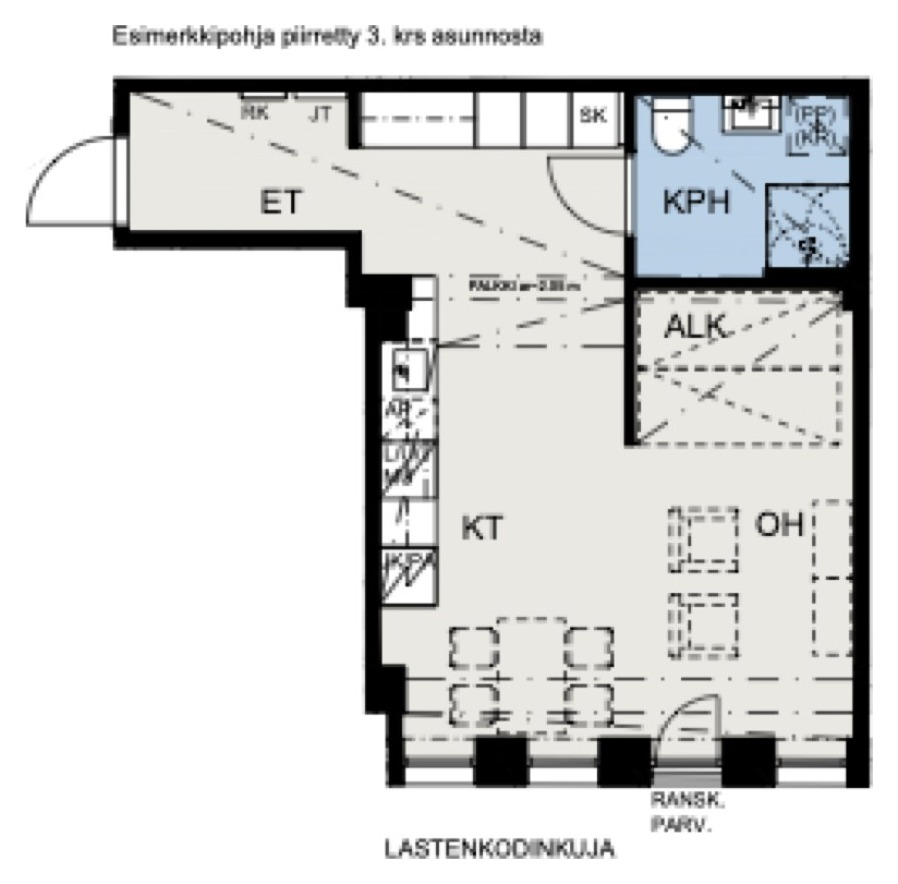 Asunnon A2 huoneistopohja