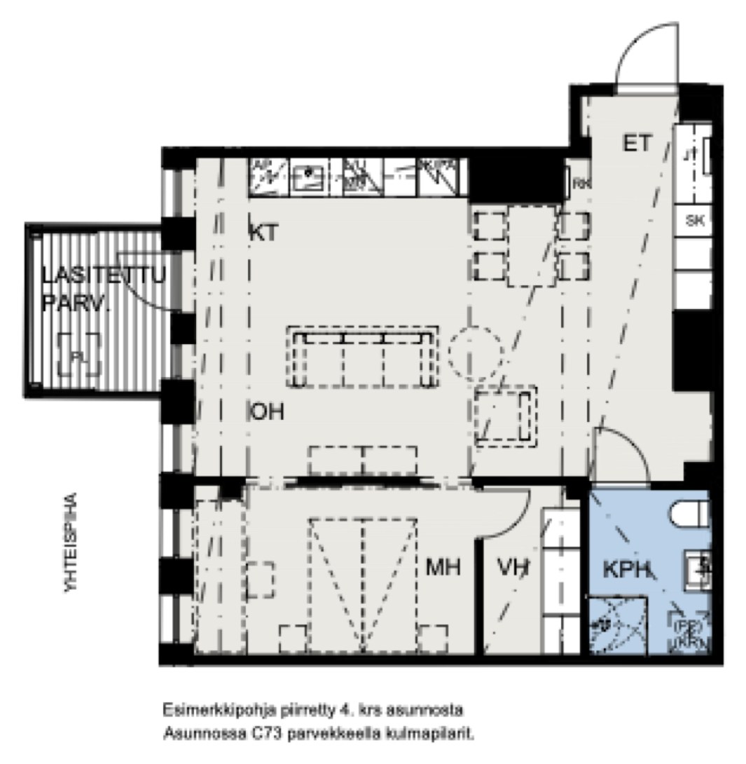 Asunnon C73 huoneistopohja